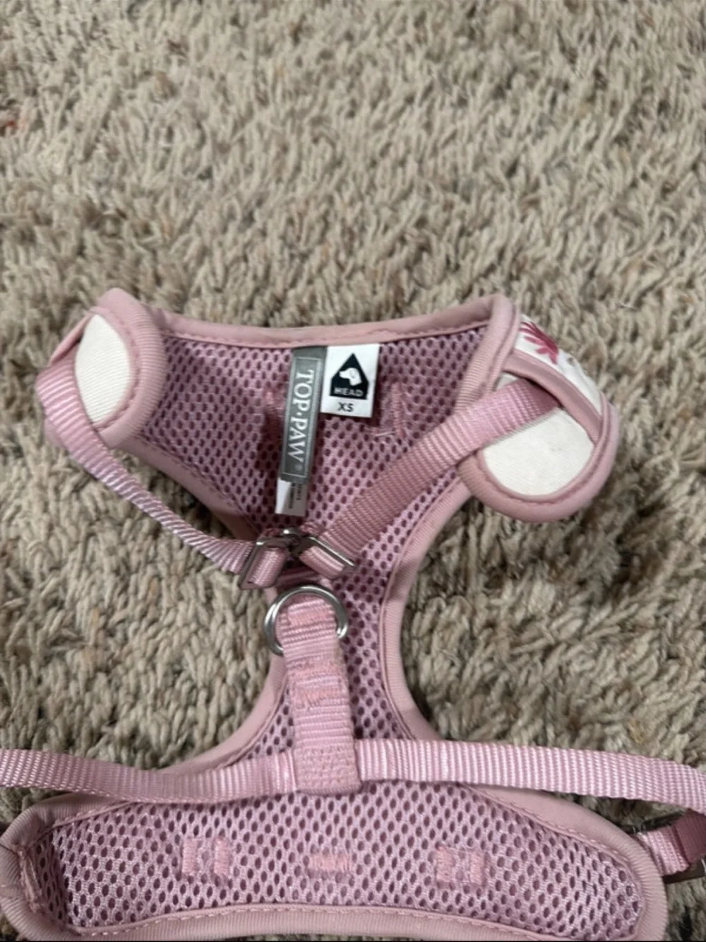 Pink Floral Soft Padded Pet Harness XS